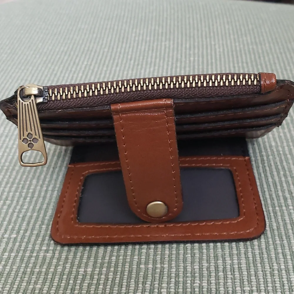 EUC Patricia Nash Cassis RFID  Leather ID card wallet English Garden Floral Map - Picture 6 of 8